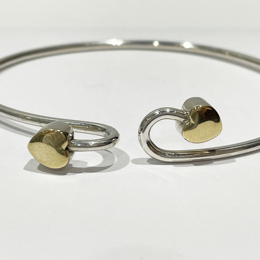 Tiffany Solid Double Heart Bangle Silver Gold - image 6